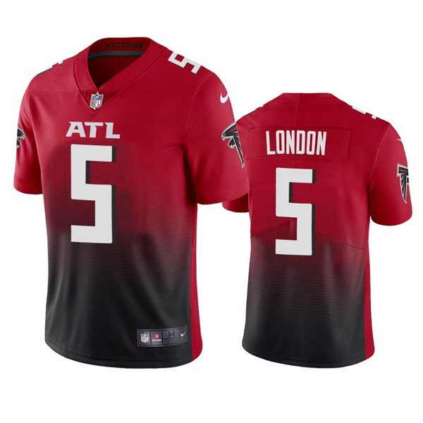Men's Atlanta Falcons #5 Drake London Red/Black Vapor Untouchable Limited Stitched Jersey